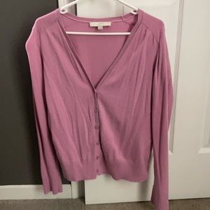 Loft purple cardigan - size large